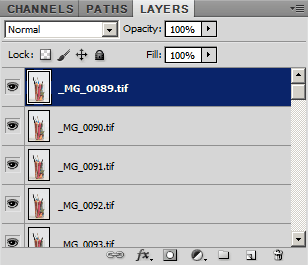 Images loaded into layers